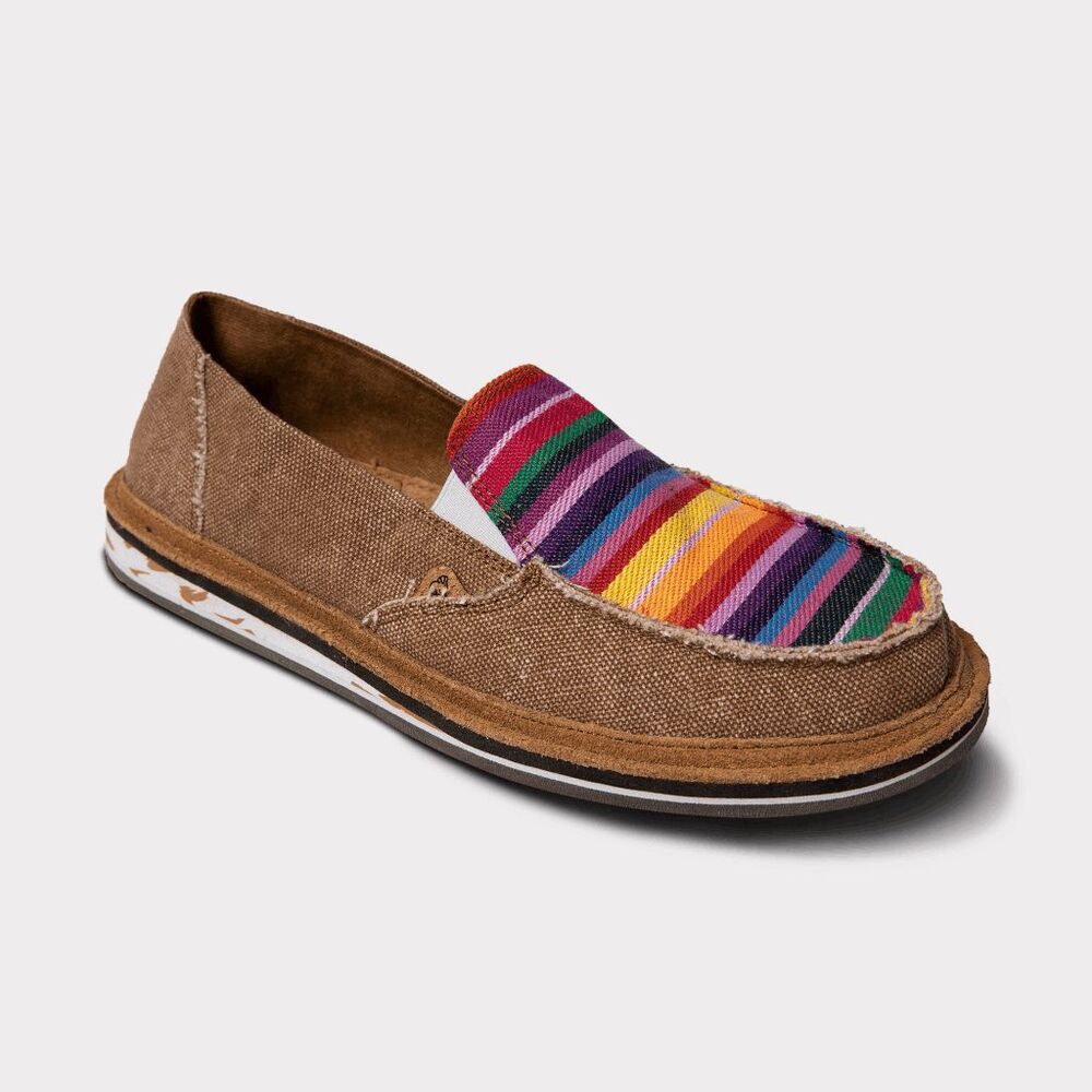 LAMO Skipper Slip On Flats Brown Multi Striped Canvas shoes Women’s 11 NEW